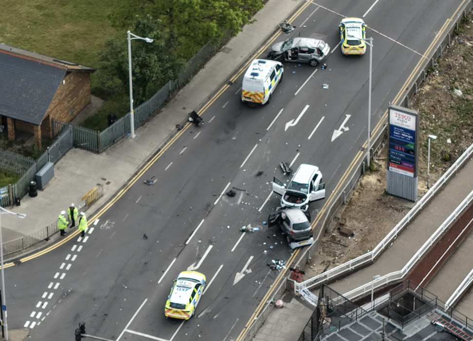 Twelve Injured Including Six Seriously Following Police Pursuit Ending in Crash Near Tesco