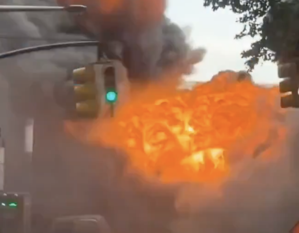 Vehicle Catches Fire Near Wall Street as Fire Department Responds Quickly