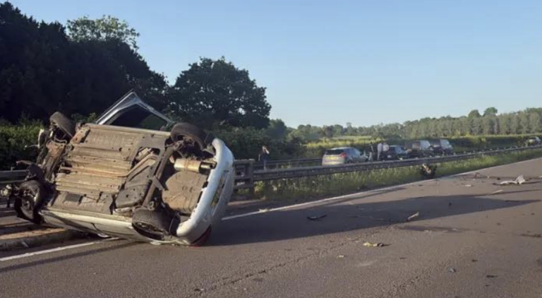 Newborn Baby Rescued from Overturned Vehicle on M50