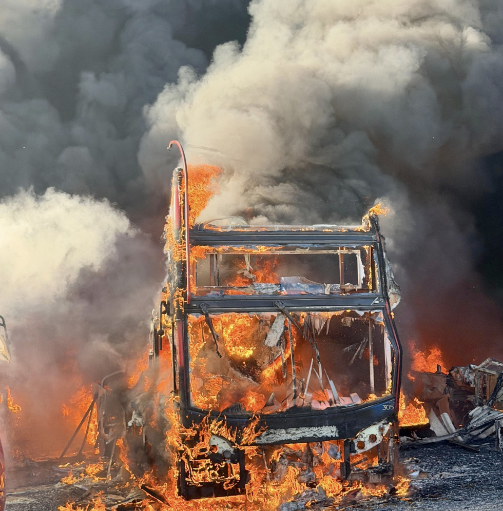 Major Fire Destroys Dozens of Double-Decker Buses at Local Depot