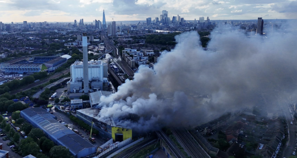 Large Fire Breaks Out at Bermondsey Recycling Centre