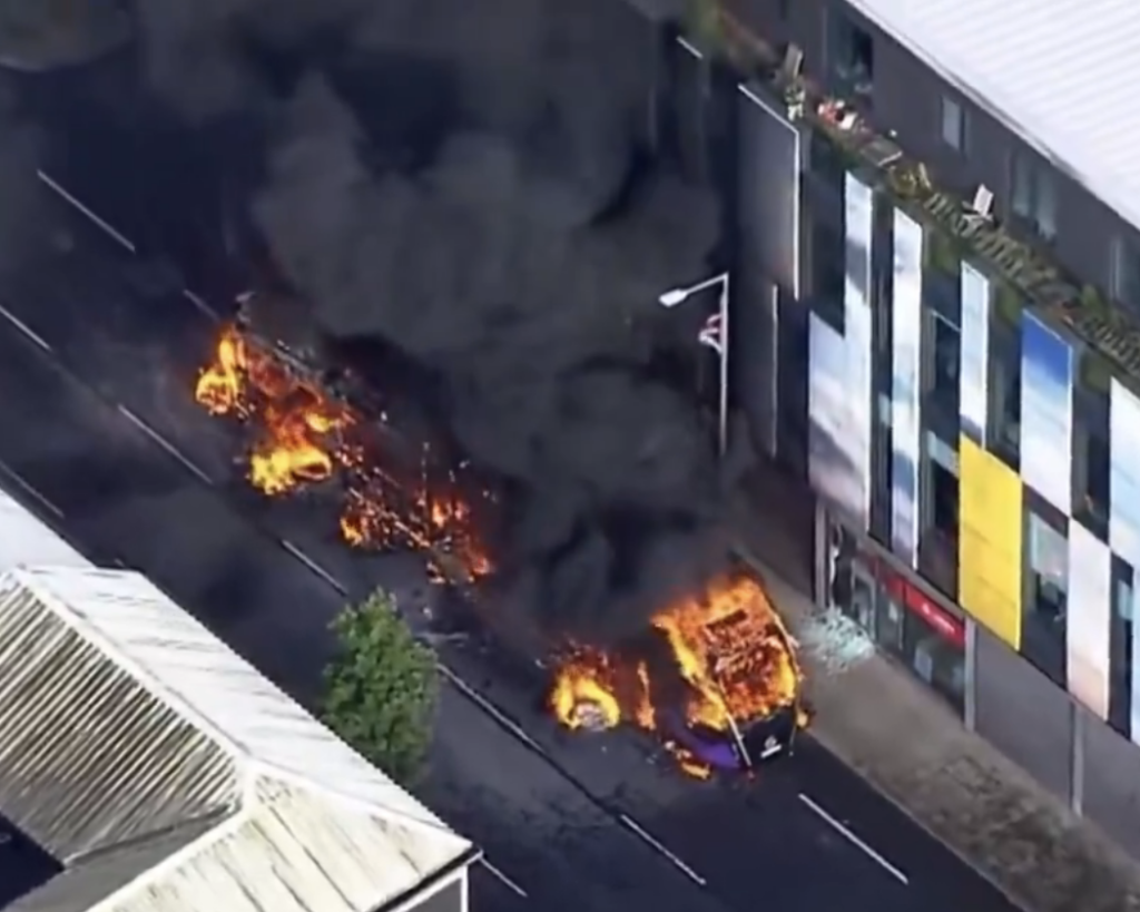 Bus Set Alight During Protests Following Sudanese Migrant Charge