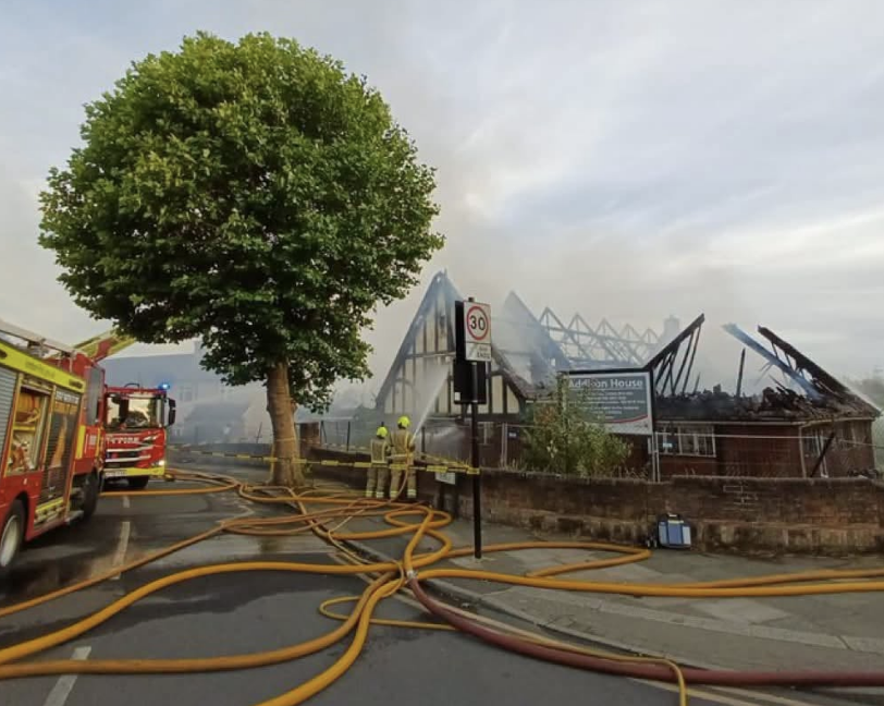 Large Fire Erupts at Vacant Church Hall in Southgate